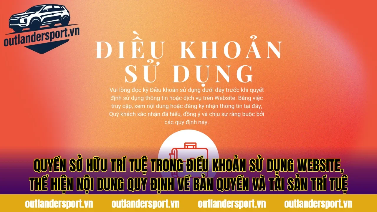 Quyền sở hữu trí tuệ trong điều khoản sử dụng website, thể hiện nội dung quy định về bản quyền và tài sản trí tuệ